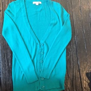 Turquoise long sleeve cardigan